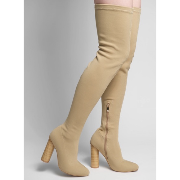ASOS Shoes - 🌸 Nude Beige Thigh High Sock Boots Herstyle 🌿
